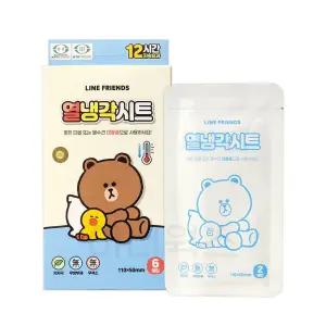 라인프렌즈 열냉각시트 6매입 국산 해열패치 열시트 해열시트 해열패치