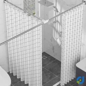 파티션 샤워부스 무타공 커튼봉 샤워커튼 방수 ㄱ 튼봉 폴딩 그레이 가림막 곧은