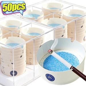 25/50개 일회용 재떨이 폼 자가 발포 냄새 제거 종이 재흡수제 가정 호텔 인터넷용