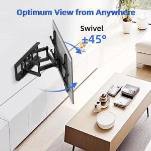 범용 32-70 인치 TV 브래킷 텔레스코픽 회전 틸트 교수형 홀더 듀얼 관절 팔 벽 마운트 VESA 400x400mm