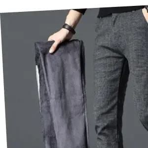남자 회색슬랙스 겨울 체크무늬 남자검정슬랙스 슬랙스 털안감 따뜻한 정장 바지