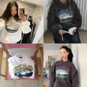 [모코블링]뉴질랜드 나염 기모 맨투맨기모맨투맨오버핏기모맨투맨프린팅맨투맨오버사이즈루즈핏박시