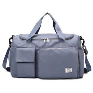 [미국배송] 드라이 습식 분리 포켓이 있는 여행용 더플 토트백 여성용 및 남성용 위켄더백 신발 수납 공간이 가볍고 휴대하기 쉬운 파란색 방수