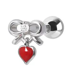 [미니아트]하트 리본 써지컬 스틸 패션 피어싱