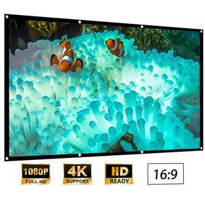 휴대용 프로젝션 스크린 100인치. 접이식. 휴대가 간편 모바일 대형 영화관. 다림질 가능