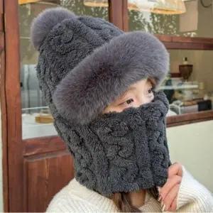 한겨울 4컬러 방한필수템 방울털 바라클라바 넥워머