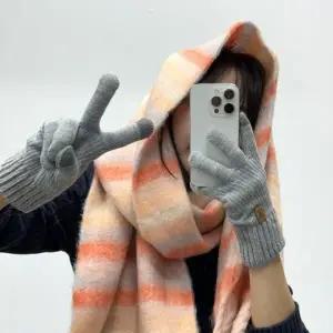 여성 터치 핸드폰 겨울 사슴 장갑 니트 방한 따뜻한 여성 겨울 예쁜 여자 장갑 스마트터치