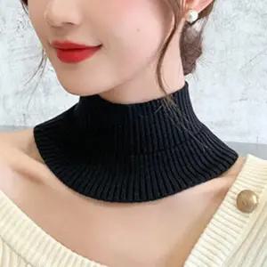 ( )(블랙) 여성 겨울 골지 니트 페이크 목폴라 넥워머 목토시