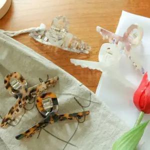 호피 집게핀 핀 꼬임 헤어핀 삔 사각 셀룰로오스 자개