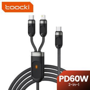 Toocki 2 in 1 USB C타입 조명 케이블 PD 60W iphone 호환 15 14 용 고속 충전기 코드 OPPO samsung 호환 1