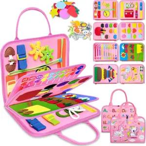 엑소라니 바쁜 보드 몬테소리 용 생일 선물 감각 학습 장난감 도서 비행기 자동차 여행 교육 활동