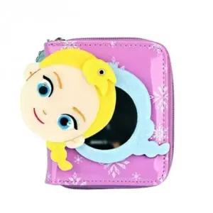 (색상 퍼플)겨울왕국2 엘사 여아 지갑 카드 동전 거울 지갑 퍼플
