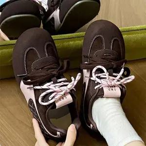 [옷자락]여성 발레코어 퀼팅 배색 레이스 운동화