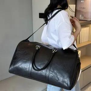 해외여행용 가죽 빅백 핸들 보스턴백 남녀공용