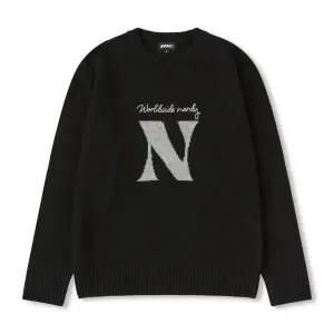 [널디](대전신세계)범피 N 램스울 블렌디드 크루넥 스웨터 블랙 PNEF24NT0301