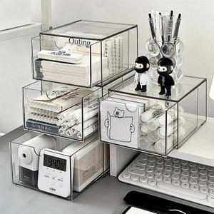 서랍형 잡화 보관함 정리함 책상 아크릴 화장품 메이크업 다층 먼지 마스크 클리어 박스