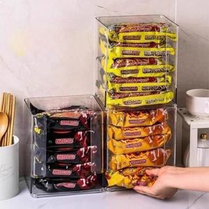 공간 절약형 주방 정리함 내구성  PP 라면 & 인스턴트 컵 보관함 (책상  수납용)