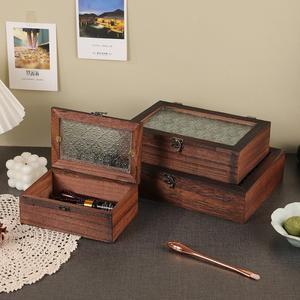 1PC 나무 보관 상자 레트로 베고니아 꽃 수공예품 촬영 소품 용품 만능 다용도 홈 장식