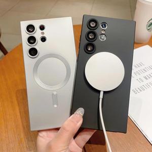 삼성 갤럭시 S25 S24 S23 S22 울트라 플러스 S21 S20 FE 노트 20 A35 A55 A05 A15용 Magsafe 마그네틱 케이