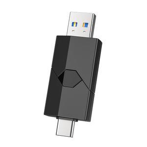 [미국배송] RAOYI 512GB USB C 플래시 드라이브 2 IN 1 타입 + 3.0 듀얼 OTG 리트랙터블 타입C 엄지 휴대용 USBC 메모리 스틱 아이폰호환 17 /16 /15 아이패드호환 PRO ANDROID 스마트폰 태블릿 PC (블랙)