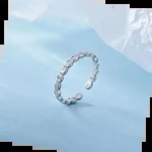 나무반지 심플 헥사곤 미니멀 디자인 모던 실버 반지 AC1613