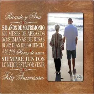 라이프송 마일스톤 커플 스페인어 구절을 위한 맞춤형 결혼 50주년 기념 액자 선물 부모님을 남편 아내