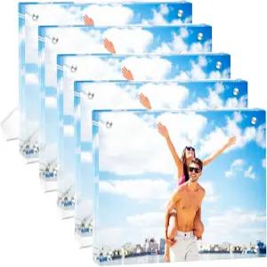 SHZYGQ 5팩 5×7 아크릴 액자 투명 스탠드 마그네틱 루사이트 없는 데스크탑 디스플레이