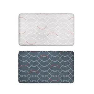 푹신하고 두꺼운 30T 양면 주방 발매트 75x44 라인 인테리어 욕실 쿠션 현관 PVC 대형 한매트 리빙 싱크대