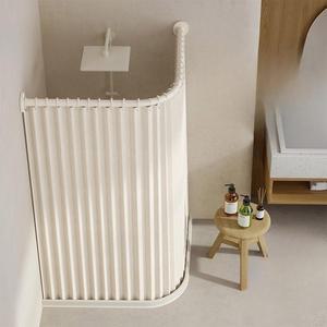 욕실샤워커튼 무타공 자바라 접이식 샤워부스 욕실 그레이 부채형 높이200cm 샤워커튼