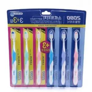 부드러운 칫솔 6개입 치아 관리용 일반형 위생 용품