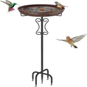 외부용 오이니 메탈 버드 배스 5가지 가지 베이스 피더 볼 가든 파티오 야드 잔디 장식용 빈티지