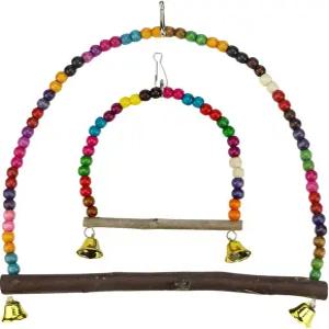 2PCS 버드 스윙 나무 장난감 버드케이지 스탠드 케이지 놀이터 중소형 조류 체육관 액세서리