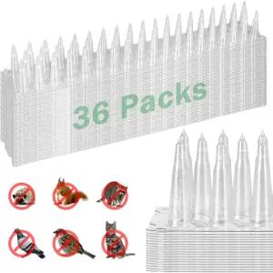 버즈렛 36팩 투명 PVC 새 스파이크 3종 51피트155m 커버 새를 멀리하고 둥지를 짓는 것을 막고 긴 억제