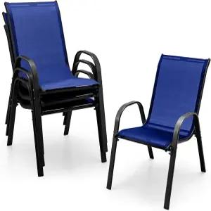 자이언텍스 의자 4종 세트 팔걸이가 야외 스태커블 식탁 330파운드 용량 모든 내후성 튼튼한 방청 철제