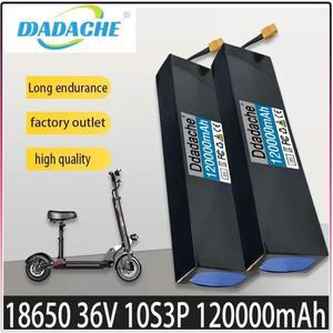 36V 120Ah 18650 충전식 리튬 배터리 팩 10S3P 120000mAH 500W 고전력 수정 자전거 스쿠터 자동차 BMS XT60