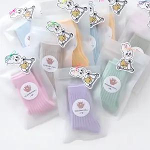 꼬미싹 어린이집 생일 답례품 양말 유치원 어린이날 선물 구디백 파스텔2호 반투명토끼택 셀프