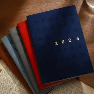 2026년 고급 가죽커버 A5 주간 월간 스케줄러 양장 다이어리 5color