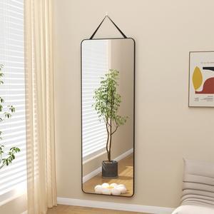 큰사이즈 빅 30x90 문에거는 큰거울 문에 센츄리 선반 전신거울 화장대 라운드 15 수납 행거 클래식 방문 블랙