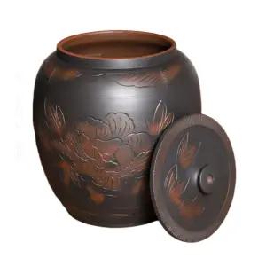 오동나무무늬항아리 도자기 쌀독 잡곡통 방습 쌀통 항아리 쌀보관통 쌀 차통