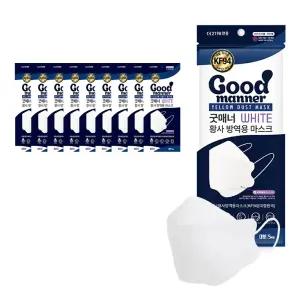 50매 굿매너컬러 KF94 대형 화이트 (5매입X10개)