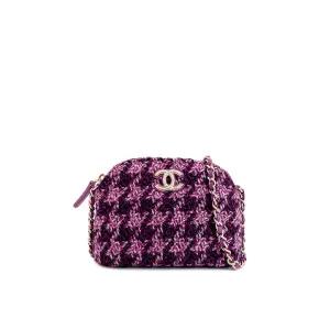 [엘러브] 새상품  VIP기프트 하프문 트위드 미니백 핑크/퍼플 샴페인골드 5ET2