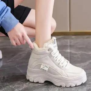 HL] 하이탑 스니커즈 여성 겨울 6cm 키높이 털운동화