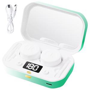 캐스보미 콘택트렌즈 청소기, 4가지 타이밍 모드를 갖춘 휴대용 부드러운 렌즈 청소를 위한 360 고주파 진동, 컬러 콘택트렌즈(녹색)