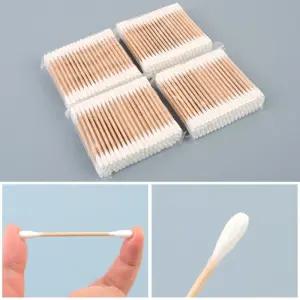 업소 매장 위생 자작나무 순면 솜 면봉 100개x4봉 나무면봉 순면면봉