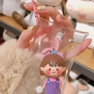 일본 가챠 pvc 파우치 키링 인형 똑딱이 투명 케이스 WEEC29F