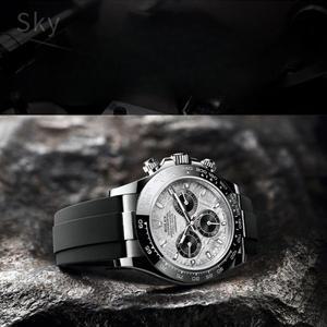 호환 롤렉스 블랙 워터 고스트 그린 서브마리너 데이토나 남성용 내구성 고무 시계 밴드용 스테인레스 버터