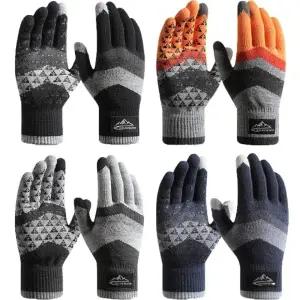 VROCHI 겨울 남자 스포츠 축구 등산 바이크 자전거 등산 스마트폰 터치 니트 방한 장갑