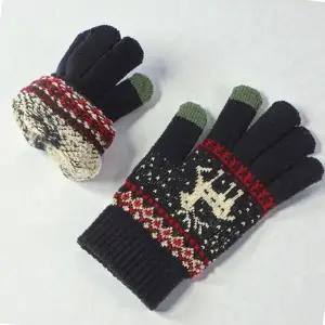 ( )네이비 사슴 터치장갑 니트장갑 방한 겨울 보온