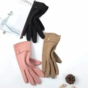 스웨이드 세련된 스마트터치 울장갑 정장 여자 겨울장갑 장갑