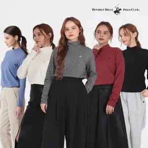 [하프클럽/비버리힐스폴로클럽]25FW 더블기모 모크넥 5종, 여성